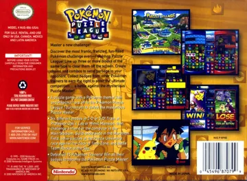 Pokemon Puzzle League (USA) (Wii Virtual Console) box cover back